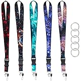 Schlüsselband Lanyard Umhängeband 5 PCS Schlüsselbänder mit Schlüsselbund für Kartenhuellen Kinder Eltern Ausweise Handy Schlüssel Autoschlüssel Kamera G