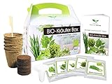 Magic of Nature BIO Kräuter Box CLASSIC - Anzuchtset - 5 Sorten BIO Samen - Zum Selberzüchten oder zum Verschenken - Kinderleichte Handhabung