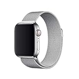 Ersatz Armband Kompatibel mit Apple Watch Armband 38mm 40mm 42mm 44mm SE, Klassisches Edelstahl Metall Armband Kompatibel mit iWatch Armband Series Silber 38/40