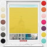 Schuette® Plissee mit Bohren zum Anschrauben ● Premium Kollektion: Summer Time (Gelb) ● 100x120cm (Breite x Höhe) ● Suprafix Faltrollo Befestigung ● Bequeme Rollo Montage inkl. V