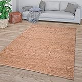 TT Home Wohnzimmer Teppich Handgearbeitet Modernes Sisal Design Mit Bordüre, Farbe: Beige Braun, Größe:120x170