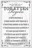 WC-Regeln Klo Toilette Tür Schild 20x30 cm Witziger Spruch Deko Blechschild 379