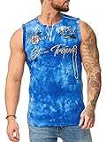 OneRedox Herren T Shirt Hoodie Longsleeve Ärmellos Shirt Sweatshirt „Monte Carlo“ 4359 Dunkelblau XXL