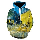 Qienjn Pullover Herren 3D Creative Unique Print Herren Langarm Frühling Herbst Neue Herren Sweatshirt Paar Universal Hoodie Herren Streetwear B-Red 3XL