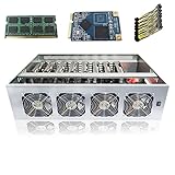 WEIHO Mining Rig Frame 8 GPU, Mining Machine System & Plattform mit 2000W Mining Power Supply, Barebone Motherboard für BTC/ETH/ZEC, Mining Frame Case mit Netzteil, RAM, SSD (ohne GPU)