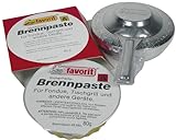 Favorit Brenner Set; geeignet für Fondues, heiße Steine, etc.; mit Brennpaste, reiner Bio-Alkohol; verbrennt rußfrei - 1808