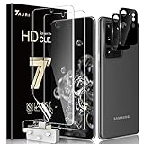 TAURI Schutzfolie Kompatibel Mit Samsung Galaxy S20 Ultra und S20 Ultra 5G 2 Stück TPU Folie und 2 Stück Kamera Panzerglas Fingerabdruck-ID Unterstützen Blasenfreie Klar HD Display