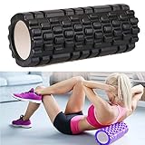 XDLH Yoga Rolle, Yoga-Block, Fitnessgeräte Pilates Foam Roller, Fitnessgymnastik-Übungs-Muskel-Massage-Roller Yoga Brick 30X10cm,Schw