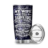 Ktewqmp to My Wife Love Reisebecher mit Deckel Edelstahl AutoBecher auslaufsicher Thermobecher für Auto Coffee to Go Becher Wasser und Tee white19 600