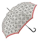 Pierre Cardin Damen Regenschirm Stockschirm mit Automatik Waves black & w