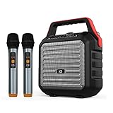 SHIDU Bluetooth-Lautsprecher mit tragbarem Handmikrofon PA-System Karaoke-Maschine 30W PA-Lautsprecher-Soundsystem mit drahtlosem Mikrofon Integrierte USB/SD/FM funktion für zu Hause, Besprechung