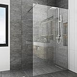 STEINHIRSCH Walk in Duschwand 70 cm aus 8mm Nano ESG-Sicherheitsglas Duschabtrennung Duschtrennwand mit Stab