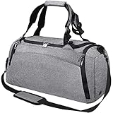 Sporttasche Männer Reisetasche mit Schuhfach Gym Fitness Tasche mit Rucksack-Funktion 40 Liter Handgepäck Weekender Groß für Herren und Frauen (Grau)