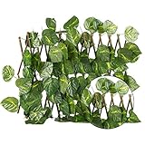 ShuYing 1 stück Kunststoff + massivholzzaun süße kartoffelblätter skalierbare nutzung dividibilität schutzwand Dekoration Zaun Screen balkone inhose (Farbe : Dieffenbachia)
