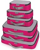 G4Free 3/6/7pcs Packing Cubes Faltbarer Kleidertaschen Kleidung Packwürfel Schuhe Packtaschen für Reisegepäck Org