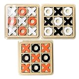 GOUER Holz Brettspiel Spielzeugtische Familienspiele zum Spielen und EIN klassisches Spiel Holz XOXO Brettspiel Spielzeug, fröhliches pädagogisches Spielzeug, ideal für Spieleabende 14X14