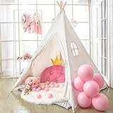 Tipi Zelt für Kinder - Faltbares Kinderspielzelt für Jungen mit Tragetasche - Segeltuch - Kinderspielhaus - Spielzeug für Mädchen oder Kind - Drinnen und Drauß