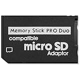 OcioDual Micro SD/TF 64GB auf Memory Stick PRO Duo MS Karte Adapter Schwarz Speicherkartenadapter Konverter für Sony PSP S