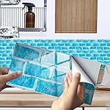 32 Stück Küchenrückwand Fliesenaufkleber, rechteckiges Marmormuster wasserdicht, ölbeständiger Aufkleber Fliesen Dekoration selbstklebend für Küche Badezimmer Wohnzimmer (schwarz, 32 Stück),