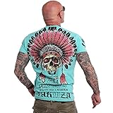 Yakuza Herren Death Duty T-Shirt, Turquoise, XXL