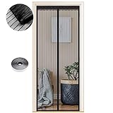Fliegengitter Tür Magnet Insektenschutz, Verschiedene Größen,100X 195cm, Magnetvorhang ist Ideal für Balkontür Wohnzimmer und Terrassentür, Kinderleichte Klebemontage Ohne Bohren, Schwarze S