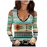 GFGHH Sexy Schulterfrei Oberteil Damen Langarmshirt Bluse für Damen Spitzenbluse Mode Patchwork Tshirt Bluseshirt Dirndlbluse, V-Ausschnitt Tank Top mit Spitze Ärmellose Bluse T-Shirt F