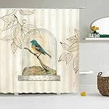 WILLMEIH duschvorhang 95' W x 72' H / 242 x 183 cm Duschvorhang Textil, Wasserdichter, Waschbar Stoff Polyester Badewanne Vorhang mit 12 Duschvorhängeringen Poly