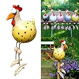 Finetoknow Lustiger Gartendeko Keramik Huhn Ornament Gartenfiguren Hilde Garten Skulpturen Dekoration Tierfigur Gartenstatuen Keramik Figur Handarbeit O