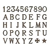 REAL VOTIVA FONDERIE D'ARTE Buchstaben und Zahlen aus Bronze für Grabsteine oder Hausnummern, römische Modelle, Glitzer-Finish, Höhe 3 cm (Buchstabe K)
