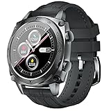 CUBOT C3 Smartwatch Herren, Android Wear Fitnessuhr, 5ATM Wasserdicht Uhr, Rund Watch mit Schrittzähler, iOS/Android kompatibel Armbanduhr, G