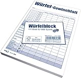 RNK 5808 - Würfelspiel-Gewinnblatt, Block, DIN A6, FSC-Mix, 1 x 111 Blatt für 666 Spiele, 1 Stück