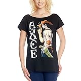 OnePiece Girlie Shirt Whitebeard Ace T-Shirt Damen schwarz - S