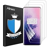 Alinsea [3 Stück] für Oneplus 7 Pro/Oneplus 7T Pro Schutzfolie, Fingerabdruck-ID unterstützen, Hüllefreundlich, [kein Glas] vollständige Abdeckung Klar HD Weich TPU Displayschutz Display