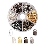 SM SunniMix 1380 Stücke Eisenkabelenden, Falten über Crimpschnur Tipps/Terminatoren Ende für Schmuck