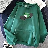 ZHAOXIANGXIANG Skateboard Frosch Übergroße Sweatshirt Männer Und Frauen Hoodies Harajuku Warm Pullover Drawstring Top Mit Taschen, Dunkel, Grün, M