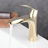 Beelee BL1052G Messing Wasserhahn Waschbecken Waschtischarmatur Einhebel W