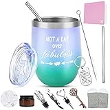 Weinbecher Edelstahl, Weingläser Geschenkset, 12 OZ Weinbecher Thermobecher mit Deckel, Doppelwandig Vakuum-Isolierbecher , Reisekaffeetasse für Wein Getränke, Champagner, Cock