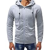 Sweatjacke Herren Frühling Herbst Jugend Trend Gestreift Spleißen/Farbabstimmung Herren Übergangsjacke Slim Fit Strickjacke Irregulär Saum Männer Hoodie AS-Grey02 L