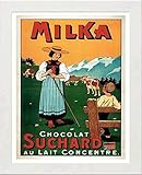 L Lumartos Vintage Poster Milka Modern Home Decor Wall Art Print, weiß, A3