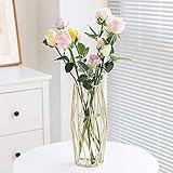 Hey_you Geometrische Glasblumenvase Metallhalter, kristallklare transparente Pflanzer Blumenvase, handgefertigte Beschichtung Metallvase, klare Vase dekorativ für Home Hochzeitsfeiertag