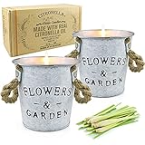 MUOIVG Citronella Kerze Set,Duftkerze Set, 2 Pack, 100% Sojawachs Kerze groß,Dekor und Sommergeschenk - Perfekt für Camping, Grillen, Picknicks, Garten, Schlafzimmer, Indoor Outdoor 383g/50Std *2