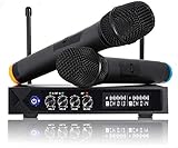 PREUP Mikrofon Karaoke Anlage S9-Profi mit 2 Bluetooth Karaokes Funkmikrofon für Party Konferenz Sitzung Show Bar S