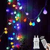 Lichterkette Außen bunt Glühbirnen, 15M 120 LED mit 31V Transformator, 8 Modi Weihnachten Lichterketten für Party Garten Balkon und Innen, Weihnachten, Kinderzimmer, Party, DIY usw, (Mehrfarbig)