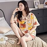 Pyjamas, Damen-Pyjama, Cartoon, niedlich, bedruckt, Sommer, Nachtwäsche, Anzug, kurze Ärmel, Oberteile, Hose, 2-teiliges Set, bequem, dünn, lässig, für Damen und Mädchen, zum Joggen, Homew