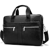 A/X Aktentasche Herrentasche Echtleder Herren Aktentasche für Laptop 14 Messenger Herren Ledertasche Business Portfolio für Dokument A4 7022