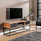 TV Möbel Board Urban 140 cm Sideboard Kommode Massivholz Akazie massiv M