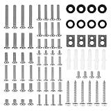 Universelle M4-, M5-, M6- und M8-Befestigungsschrauben-Kits, geeignet für Fernseher bis 80 Zoll, mit Stiften, Unterlegscheiben und Distanzstücken, kompatibel mit Allen TV-Wandhalterung