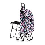 Portable Shopping cart with seat for Rest Climbing Stair Trolley Trolley Lightweight and Portable (Color : #6) (#7)