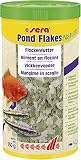 sera 07070 pond Flakes Nature 1000 ml - das lange schwimmende Flockenfutter für kleinere Teichfische, Teichfutter bzw. G