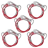 Set 5 x Bremsseil | Abreißseil | Stahlseil Ø 3mm | mit Karabiner (nach DIN 5299) & Ring | 800 mm lang | PVC-ummantelt | Abreissseil | Karabinerhaken | Anhänger | B